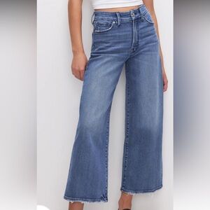 Good American Good Waist Cropped Palazzo Jeans